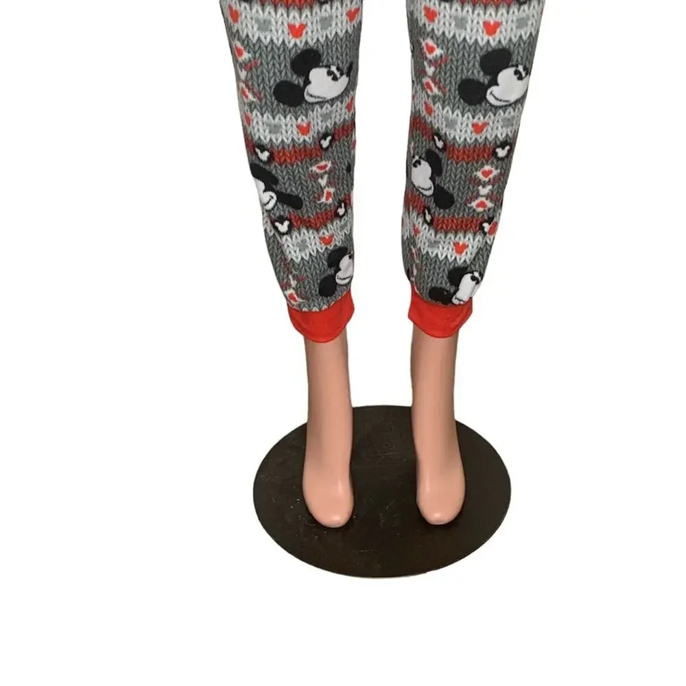 Disney Cuffed Joggers Pajama Pants Gray Black And Red Size S Drawstring - Picture 8 of 10